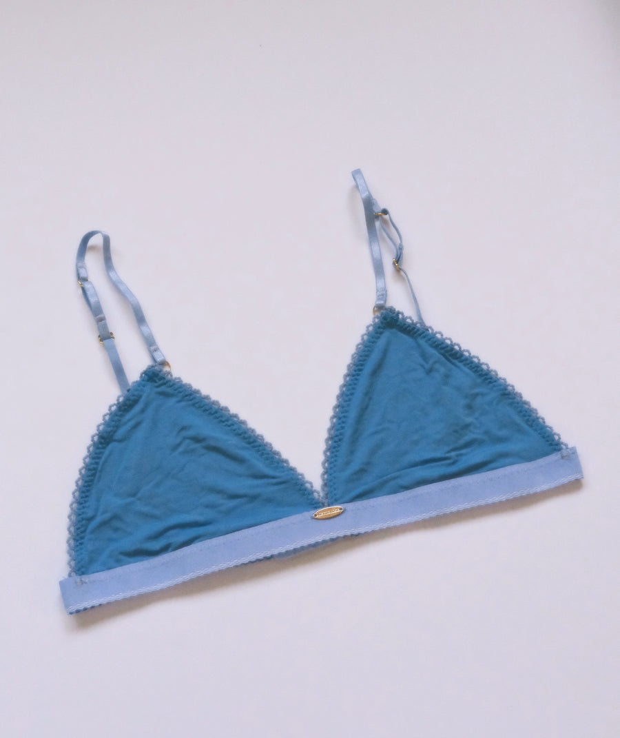 Bamboo Blue Triangle Bralette