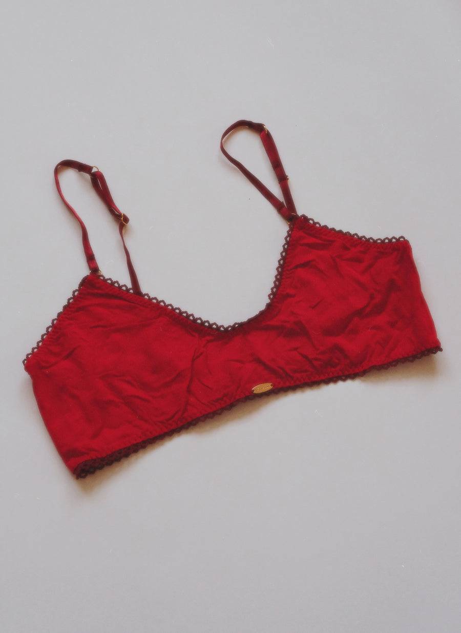 Bamboo Red Crop Bralette